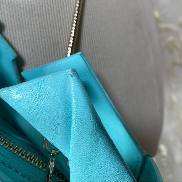 ♥️SOLD♥️KATE♠️SPADE SEAHORSE Chain Shoulder Clutch Limited Edition Blue Bag S - Picture 14 of 17